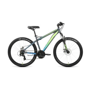 Велосипед 26' Forward Flash 26 2.0 D Серый матовый/Ярко-зеленый 2022 г